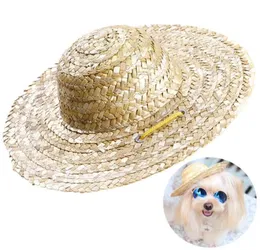 ملابس الكلاب 1pcs العصرية للحيوانات الأليفة القبعة CAT COOL Straw Sun Hats Puppy Supplies Assory Astrict Associory Dogs Cats Country3707855