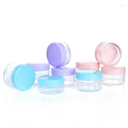 Bottiglie di stoccaggio 100pcs 10g/15g/20g Cosmetici in plastica Jar Makeup Box Box Art Pot Pot Contenitore Cream di lozione per lozione chiara