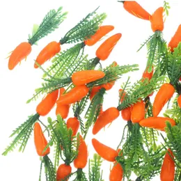 Flores decorativas 60 PCs cenoura simulada cenoura artificial Adeços de cozinha de planta de bebê