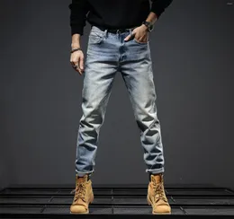 Jeans maschile 12,8 once 77% di cotone rosso Selvedge Stretge Denim uomini angosciati pesanti pantaloni dritti lavati y2k pantaloni maschi di moda