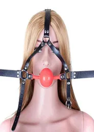 NXY SM Bondage 48mm Big Ball Gag Maschera cablatta in pelle finta aperta giocattoli per sesso per adulti 06109377723