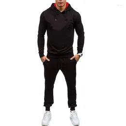 Herren-Trainingsanzüge Slim Fit Hip-Hop European und American Style Sportswear Casual Hoodie Solid Color Sports Hosen Set