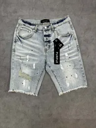 Lila designer herr jeans shorts hip hop casual kort knä lenght jean lila jeans kort denim mens kort designer jeans natt klubb blå kvinnors shorts stil shorts