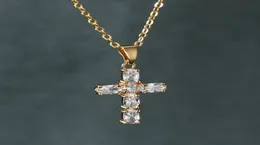 Collane a sospensione un pezzo una collana a croce di Gesù per donne Luxury Crystal Gold Gold Silver Gioielli Regalo per matrimoni 2506815