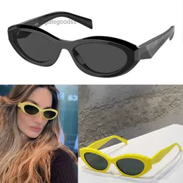 Designer small oval Sunglasses for women Croissant Stereoscopic crack PR 26Y bold geometric lines Symbole narrow frame Irregular Party triangle Shades Eyewear men