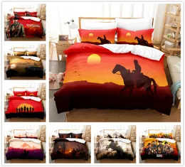 Red Dead Redemption Theme 3D Bedding Sets Skinflemfledly Polyester Covenced Taber Duvet Capa Conjunto para adultos e crianças General Q9042268