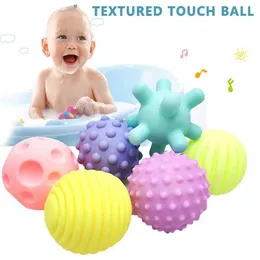 Zabawki do kąpieli dla niemowląt 6PCS Baby kąpiel zabawki sensoryczne Zestaw teksturowany dotknięcie dotknięcia chwytanie masażu kulka