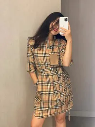 Luxury Designer Plaid Casual Dresses for Women shirt dress Summer Female short sleeve Festival Clothing Sexy Mini Birthday Party Outfits Asian size M-4XL