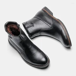 Buty ładne zima dla mężczyzn ciepłe worent marki skórzany zamek błyskawiczny rozmiar 40-45 Buty kostki #5266