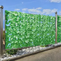 Decorative Flowers Garden Privacy Fence Realistic Green Heat Resistant Artificial Balcony Faux Leaf Hedge Screen Decorate