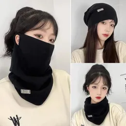 Halsdukar Autumn Winter Scarf Multifunktionell mask Huvudbonnad mode mångsidig schackbräde Checker hatt koreanska utgåva varma tillbehör