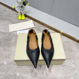 Nonna puntata 2024 primavera/estate Nuova vera pelle in pelle poco profonda fondo a due indossare stregoncini mini minimalista scarpe da donna single