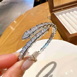High Level Original Blarry Designer Armreifen Mode trendy Highend Diamond Schlangenknochenarmband mit Frühlingskörperschwanz Diamant Öffnung mit Markenlogo