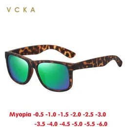 Óculos de sol VCKA Myopia polarizou óculos de sol Men, óculos esportivos ao ar livre, óculos de prescrição à prova de vento UV400 TR Frame Eyewear -0.5 TO -6.0 D240429