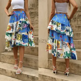 Designer Women's Short Short New Summer Style Leisure Skirt femminile Stampato da donna con grande gonna a swing