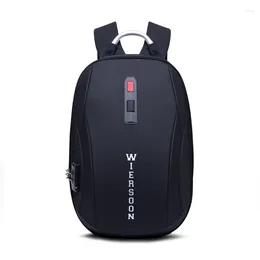 Backpack Anti-Diebstahl-Passwort-Sperren Laptop PC Hard Case Business Freizeit für Männer Mode USB-Ladeschule Schultasche