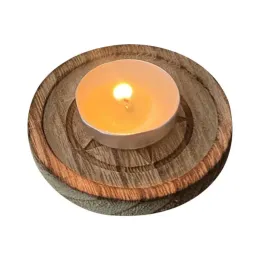 Candles Witch Altar Tray Astrology Plate Ritual Dish Decor Pentacle Candle Holder Pentagram Wooden Tray Wiccan Tarot Candlestick Plate