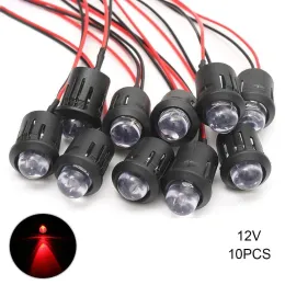 ديكورات 10 PCS 12V 10 مم مسبقة ثابتة LED