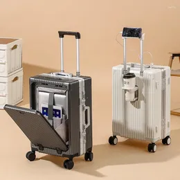 Koffer Business Front Eröffnungsgepäckbox Multifunktional Trolley Männlich 20 24 -Zoll