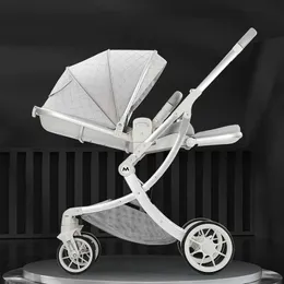 Barnvagnar# lätt äggskal baby vagn rese stugan kinderwagen hög vy fyra hjul q240429