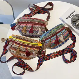 Cross-border Women's Bag Student Literary Niche Single Shoulder Versatile Crossbody Bag Casual Ethnic Style Personality Tassel Waist Bag
