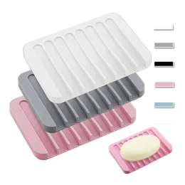 Conjunto 1Pack Free Punch Soap Box Silicone Drening Sopa Soop Kitchen Bancário de bancada de bancada não -lip prateleira