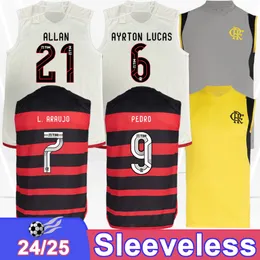 24 25 Flamengo Vest Mens Soccer Jerseys Gabi Pedro L. Ortiz Erick Gerson L. Araujo de Arrascaeta Allan Home Away Train Tear Tear Football Terts