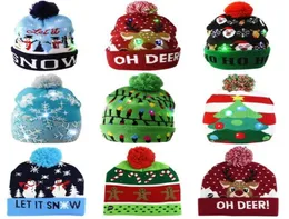 LED Noel Şapkası Sweater Beanie Santa Elk Aydınlatma Örme Partisi Çocuklar İçin Favor Xmas 2021 Yeni Yıl Süslemeleri5398951