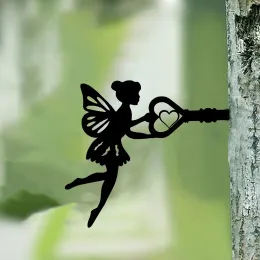 장식품 Helloyoung Angel on Branch Steel Silhouett