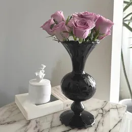 Vaser antik svart blomma arrangemang kreativt konst hantverk hydroponic flaska modernt glas vardagsrum skrivbordsdekoration