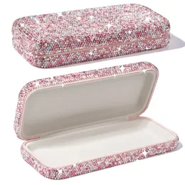 Bling Crystals Dekoracyjne okulary przeciwsłoneczne Hard Case Oczy Oczy okulary magazynowe Organizator Pudełko dla prezentów Women 240419