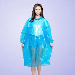 Yetişkin tek kullanımlık yağmurluk seyahat acil yağmurlukları yarı saydam açık hava kampları geçirimsiz kalın yağmur giysisi taşınabilir yağmur giysisi th1417