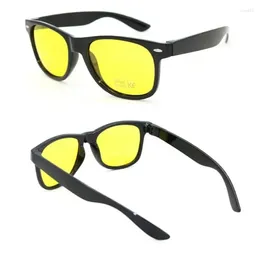 Okulary przeciwsłoneczne 1/2pcsmen Kobiety okulary unisex kwadratowe żółte soczewki nocne w wiatro