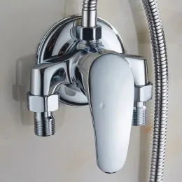 Ställ in Universal Bath Shower Mixer TAPS DECK MONTERAD CHROME VAE HOT OCH Cold Mixing Vae Replacement Badrum Duschtillbehör