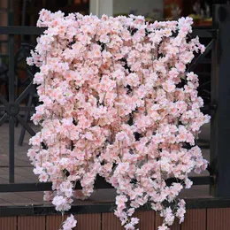 Высушенные цветы Docidaci 180 см. Искусственные сакура цветы Vine Wedding Garden Garden Rose Arch Home Decoration Рождественский фальшивый шелковый альбом