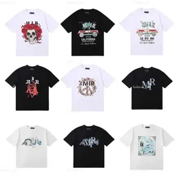 Amirity Shirts Designer Tshirts Amirir Shirt Mens T Shirt Crew Menment Stheeve Cotton Letter Roose Daily Hip Hop Streetwear Tshirts大規模472