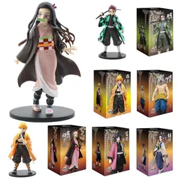 Figuras de brinquedo de ação Demon Killer Kimetsu No personagem Yaiba Kamado Tanjirou Ação Caráter Agatsuma Zenitsu Nezuko Warrior PVC Modelo Toyl2403