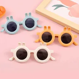 Óculos de sol Novos coelhos de coelho infantil óculos de brinquedo para meninos e meninas tirando fotos fofo bebê protetor Sun UV400 Eyewear H240429