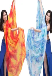 100 Véils Light Silk Belly dança de lenço jogado com xale de cachecol Véu 200cm 250cm 270cm Crianças Adultos Performance de palco 13 Color 2205079451172