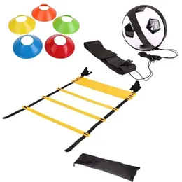 Fußballgeschwindigkeit Agility Leiter mit Fußball -Jong -Bag Auxiliary Circling Training Belt Football Training Disc -Zapfen 240415