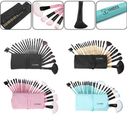 Vander Pro 24pcs Colors Makeup Brushes Set Travel Ansiktsskönhet Kosmetik Kits Eyeshadow Powder Soft Makeup Pincel Maquiagem Bag4952484