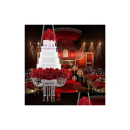 Other Festive Party Supplies Wedding Faux Acrylic Crystal Chandelier Style Drape Suspended Cake Swing Stand Dia24 Or 18 Drop Deliv Dhfbj