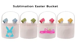 Impreza Bunny Easter Basket DIY Sublimation Toy Candy Storage z uchwytem poliester rabbit ucha torby na prezenty GJ02171553887