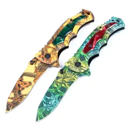 Camouflage 440 Edelstahl Vielseitiges Geschenkklappmesser Survival Outdoor Campingwerkzeug Taschenmesser mit Stahlblechgriff