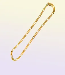 Catena della collana reale 18 K giallo GF oro solido stamep 585 MEN039S Figaro Bling Link 600mm 8mm x070737870026457233