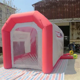 كشك Mini Oxford Fabric Corping Fluatable Paintable Tent Red Silver Motorcycle Reply Station Station Room مع حصيرة للهواء الطلق أو داخلي