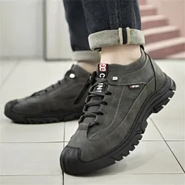 Casual Shoes Pu Leather Men Boots Outdoor Sports Non-slip Sneakers Hiking For Plush Winter Ankle Big Size Sport