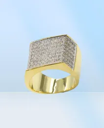 Size 810 Stunning Luxury Jewelry 925 Sterling SilverGold Fill Pave White Sapphire CZ Diamond Gemstones Wedding Band Ring for Men8840877