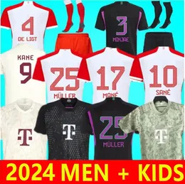 Jerseys de futebol são 23-24 camisa de futebol Musiala Goretzka Gnabry Kane Bayerns de Munique Camisa de Futebol Uniforme Men Kits Kits Kimmich para fãs secagem rápida