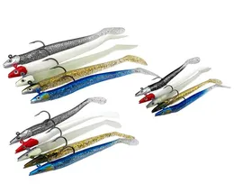 New Arrived 10cm 10g Glow Eel Soft Lure Wobbler Artificial Bait Silicone Sea Bass pike Rockfish Grouper Carp Fishing Lead Jig Head7518644